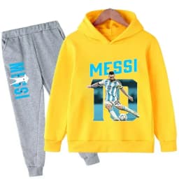 Autumn Football Star Messi Children Hoodies Sets Pants Suit 2 Pcs Sets Kids Boy Girl Clothing Casual Fashion Sports Tracksuits