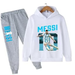Autumn Football Star Messi Children Hoodies Sets Pants Suit 2 Pcs Sets Kids Boy Girl Clothing Casual Fashion Sports Tracksuits