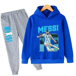 Autumn Football Star Messi Children Hoodies Sets Pants Suit 2 Pcs Sets Kids Boy Girl Clothing Casual Fashion Sports Tracksuits