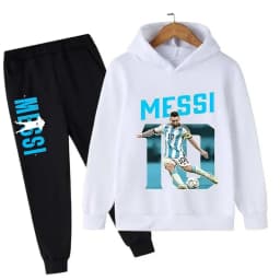 Autumn Football Star Messi Children Hoodies Sets Pants Suit 2 Pcs Sets Kids Boy Girl Clothing Casual Fashion Sports Tracksuits