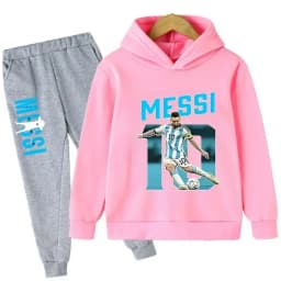 Autumn Football Star Messi Children Hoodies Sets Pants Suit 2 Pcs Sets Kids Boy Girl Clothing Casual Fashion Sports Tracksuits