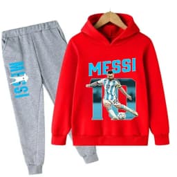 Autumn Football Star Messi Children Hoodies Sets Pants Suit 2 Pcs Sets Kids Boy Girl Clothing Casual Fashion Sports Tracksuits