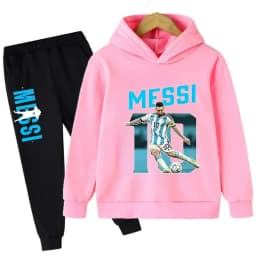 Autumn Football Star Messi Children Hoodies Sets Pants Suit 2 Pcs Sets Kids Boy Girl Clothing Casual Fashion Sports Tracksuits