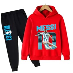 Autumn Football Star Messi Children Hoodies Sets Pants Suit 2 Pcs Sets Kids Boy Girl Clothing Casual Fashion Sports Tracksuits
