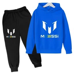 Autumn Football Star Messi Children Hoodies Sets Pants Suit 2 Pcs Sets Kids Boy Girl Clothing Casual Fashion Sports Tracksuits