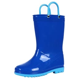 Litfun 2025 New Children Rain Boots Waterproof Non-slip Kids Shoes Rubber Boots With Easy-On Handles Soft Sole Unisex Rain Shoes