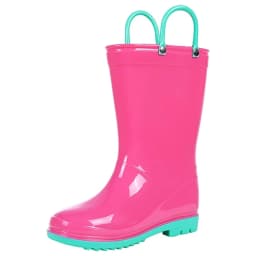 Litfun 2025 New Children Rain Boots Waterproof Non-slip Kids Shoes Rubber Boots With Easy-On Handles Soft Sole Unisex Rain Shoes