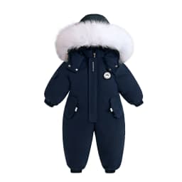 2025 Winter Warm 2 3 4 Years Kids Padded Coat Thicken Fur Hooded Snowsuits Infant Slimwaist Jumpsuit Parka Baby Girl Boys Romper