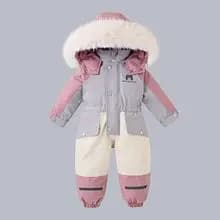 2025 Winter Warm 2 3 4 Years Kids Padded Coat Thicken Fur Hooded Snowsuits Infant Slimwaist Jumpsuit Parka Baby Girl Boys Romper