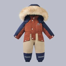 2025 Winter Warm 2 3 4 Years Kids Padded Coat Thicken Fur Hooded Snowsuits Infant Slimwaist Jumpsuit Parka Baby Girl Boys Romper