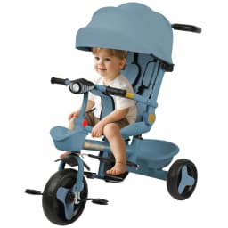 Tricycle From 10 Months, Children's Tricycle, Rotating Seat, Fold-Out Canopy With Sunshade, Cup Holder And Basket Included