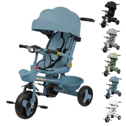 Tricycle From 10 Months, Children's Tricycle, Rotating Seat, Fold-Out Canopy With Sunshade, Cup Holder And Basket Included