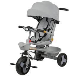 Tricycle From 10 Months, Children's Tricycle, Rotating Seat, Fold-Out Canopy With Sunshade, Cup Holder And Basket Included