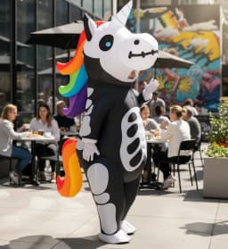 Inflatable Costume Adult Full Body Unicorn Blow Up Suit for Carnival Christmas Thanksgiving Holiday Cosplay Party (155-190CM)