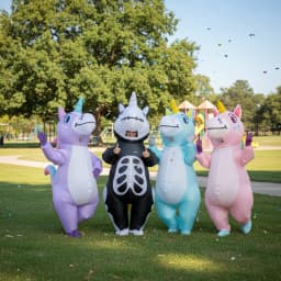 Inflatable Costume Adult Full Body Unicorn Blow Up Suit for Carnival Christmas Thanksgiving Holiday Cosplay Party (155-190CM)