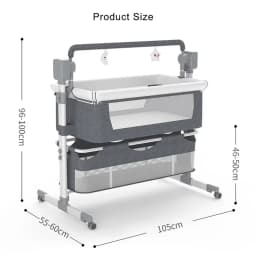 Rocking Baby Cradle Bassinet Bedside Sleeper Crib with Changing Table Manual Rocking Infant Cot Newborn Bed Foldable Portable Nursery Bed Adjustable Height Side Opening Breathable Mesh Storage Basket Lockable Wheels Baby Sleeping Bed