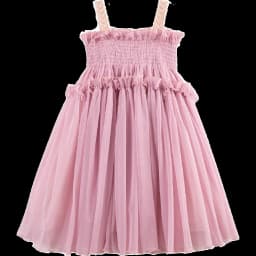 Amila 2026 Summer New Girls' Dress With Soft Mesh Gentle Temperament Sweet And Cute Fluffy Camisole Vest Skirt