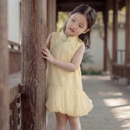 Dave Bella Girls Elegant Dresses Summer Children Clothing Kids Princess Dress Cotton Sweet Charm Party Cheongsam Style DB2262101