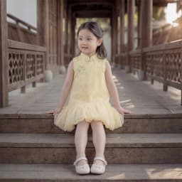 Dave Bella Girls Elegant Dresses Summer Children Clothing Kids Princess Dress Cotton Sweet Charm Party Cheongsam Style DB2262101