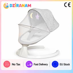 Baby Sleep Electric Swing Chair 15KG Capacity Infant Rocker Bouncer with Gentle Sway 5 Speed Motion Bluetooth Music Remote Control Adjustable Recline Timer Breathable Canopy Safety Harness Portable Baby Care Chair