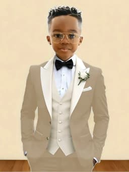 New Boys Handsome Suit Set 3 Pieces Party Wear Classy Peak Lapel Kids Forma Tuxedo Wedding Guest Clothes Plus Size Suits 2-20T