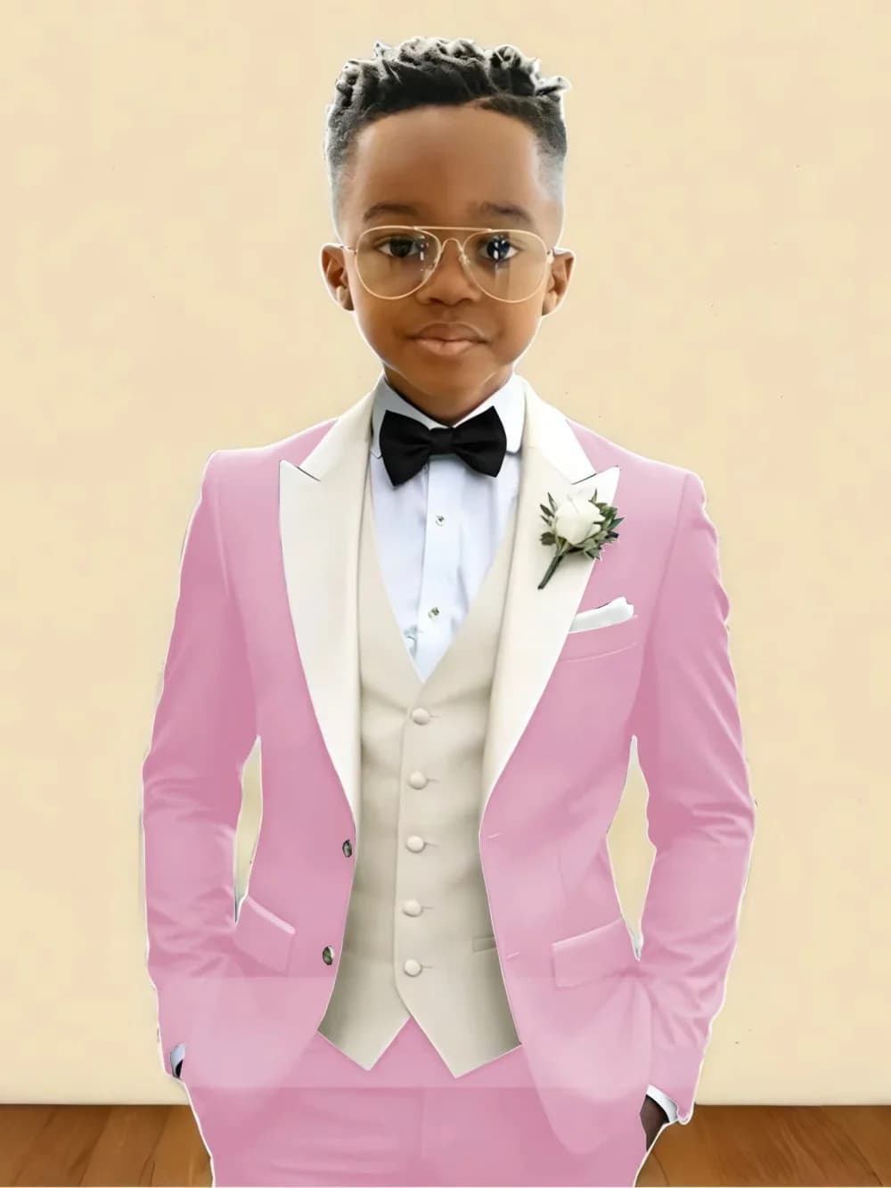 New Boys Handsome Suit Set 3 Pieces Party Wear Classy Peak Lapel Kids Forma Tuxedo Wedding Guest Clothes Plus Size Suits 2-20T