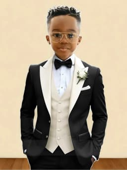 New Boys Handsome Suit Set 3 Pieces Party Wear Classy Peak Lapel Kids Forma Tuxedo Wedding Guest Clothes Plus Size Suits 2-20T
