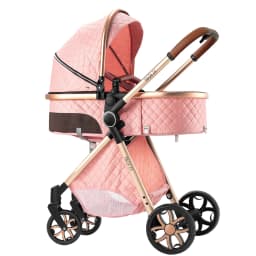 3 in 1 Stroller Baby Stroller Baby Car Luxury High Landscape Lightweight Portable Foldable Travel Pram Newborn Carriage Hand Push Four Wheel Trolley with Baby Car Seat Memory Cotton Mattress and Storage Bag Multi Functional 3 in 1 Stroller