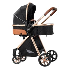 3 in 1 Stroller Baby Stroller Baby Car Luxury High Landscape Lightweight Portable Foldable Travel Pram Newborn Carriage Hand Push Four Wheel Trolley with Baby Car Seat Memory Cotton Mattress and Storage Bag Multi Functional 3 in 1 Stroller