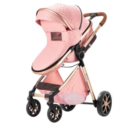 3 in 1 Stroller Baby Stroller Baby Car Luxury High Landscape Lightweight Portable Foldable Travel Pram Newborn Carriage Hand Push Four Wheel Trolley with Baby Car Seat Memory Cotton Mattress and Storage Bag Multi Functional 3 in 1 Stroller