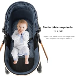3 in 1 Stroller Baby Stroller Baby Car Luxury High Landscape Lightweight Portable Foldable Travel Pram Newborn Carriage Hand Push Four Wheel Trolley with Baby Car Seat Memory Cotton Mattress and Storage Bag Multi Functional 3 in 1 Stroller