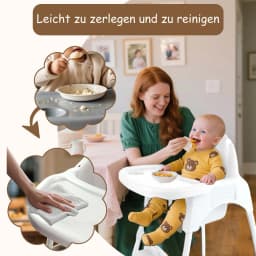 Baby High Chair for Babies 6-36 Months, Kids High Chair with Tray, Height Adjustable Feeding Chair, Easy to Clean, Safe Eating Chair for Babies and Toddlers
