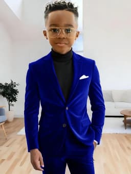 Boys Velvet Homecoming Suit Set 2 Pieces Host Costumes Notched Lapel Kids Formal Suits Wedding Guest Clothes Plus Size Tuxedo