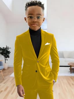 Boys Velvet Homecoming Suit Set 2 Pieces Host Costumes Notched Lapel Kids Formal Suits Wedding Guest Clothes Plus Size Tuxedo