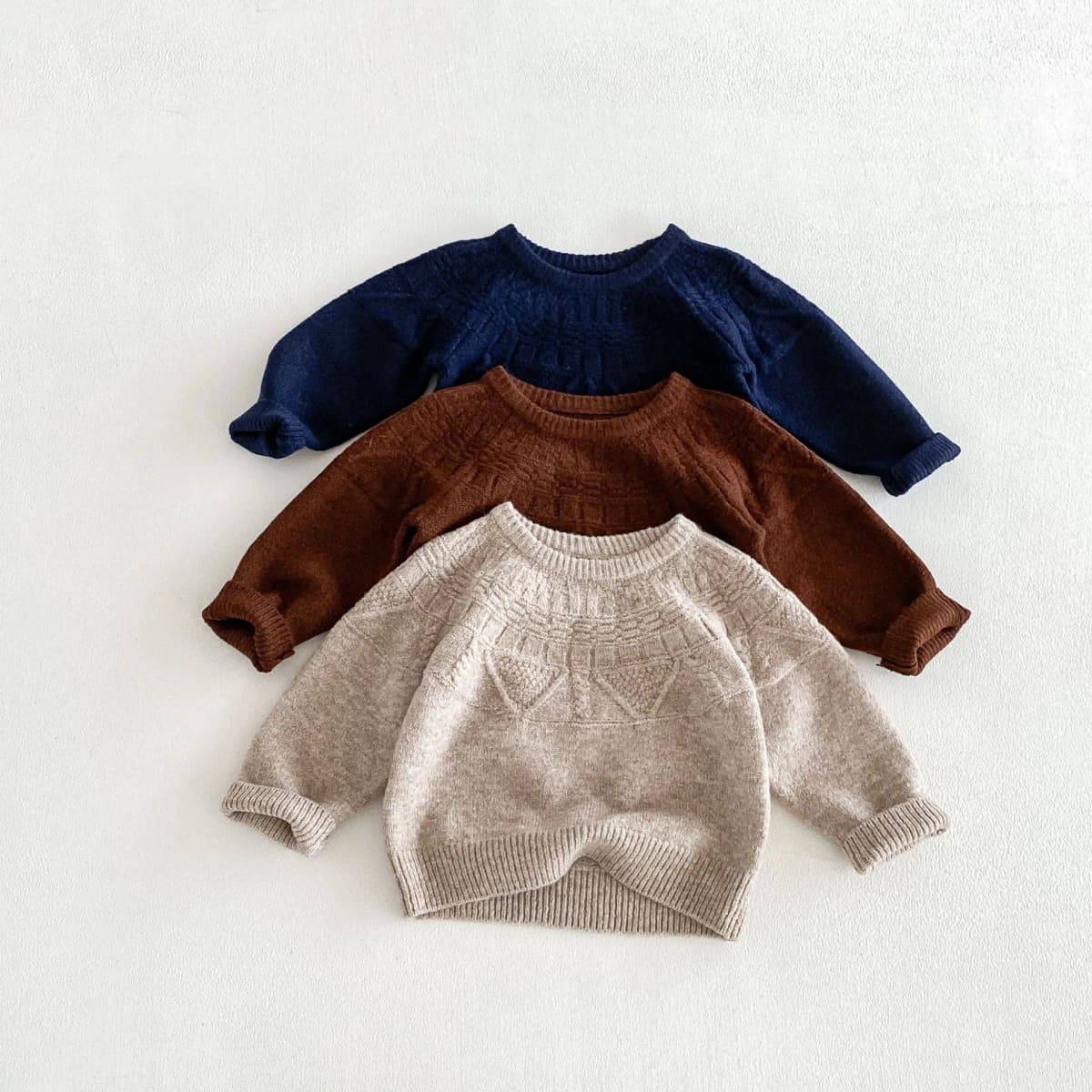 2026 Autumn New Children Casual Sweater Boys Girls Long Sleeve Knit Tops Baby Solid Sweater Kids Cotton Knitted Pullover