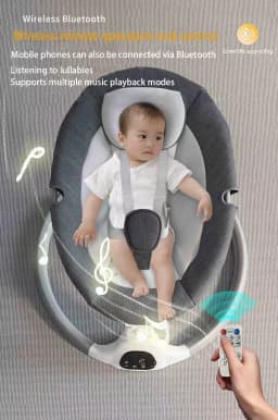 Adjustable Electric Baby Swing Rocking Chair Luxury Soft Comfort Recliner Shaker Cradle Effective Sleep Aid Baby Bed Portable Indoor Rest Seat For 0-3 Years Kids