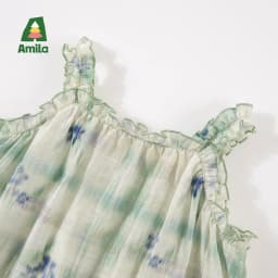 Amila 2026 Summer New Style Girls' Dress Watercolor Gradient Floral Ruffle Mesh Gentle And Sweet Literary Style Strap Dress