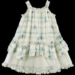 Amila 2026 Summer New Style Girls' Dress Watercolor Gradient Floral Ruffle Mesh Gentle And Sweet Literary Style Strap Dress