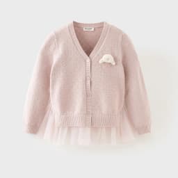 Dave Bella Children Autumn Spring Mesh Sweater Coat Girls Long Sleeve Knitted Cardigan Cute Tops Kids Outdoor Clothes DK3262709