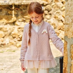 Dave Bella Children Autumn Spring Mesh Sweater Coat Girls Long Sleeve Knitted Cardigan Cute Tops Kids Outdoor Clothes DK3262709