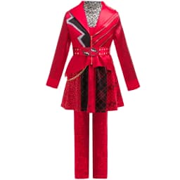 Girls Rise Red Princess Costume Sets Dress Embroidered Pants Jacket Coat For Kids Halloween Birthday Party Performance Dress Up
