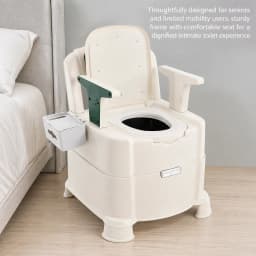 Green Bedside Commode Chair Portable Toilet with Armrests Induction Night Light Dual Black Inner Buckets Bedroom Squat Toilet Dual Use 100kg Load Capacity Anti-Odor Slow-Close Seat for Elderly Disabled Pregnant Home Bathroom RV Camping