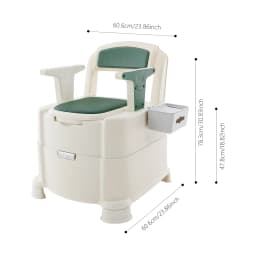 Green Bedside Commode Chair Portable Toilet with Armrests Induction Night Light Dual Black Inner Buckets Bedroom Squat Toilet Dual Use 100kg Load Capacity Anti-Odor Slow-Close Seat for Elderly Disabled Pregnant Home Bathroom RV Camping