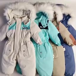 -30 Degree Winter Baby Clothes Overalls Outwear Suits For Infants Baby Ski Suit Thick Baby Jumpsuit Waterproof Hooded For Girls