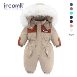 -30 Degree Winter Baby Clothes Overalls Outwear Suits For Infants Baby Ski Suit Thick Baby Jumpsuit Waterproof Hooded For Girls