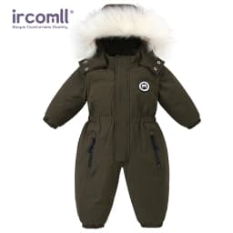 -30 Degree Winter Baby Clothes Overalls Outwear Suits For Infants Baby Ski Suit Thick Baby Jumpsuit Waterproof Hooded For Girls