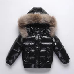 RAISE 2025 Winter Baby Girl Down Jacket Waterproof Shiny Real Fur Thicken Warm Boy Outerwear Coat 1-8 Years Kid Boy Parka Outfit