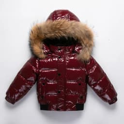 RAISE 2025 Winter Baby Girl Down Jacket Waterproof Shiny Real Fur Thicken Warm Boy Outerwear Coat 1-8 Years Kid Boy Parka Outfit