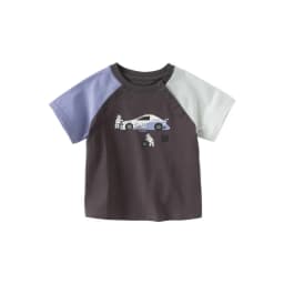 Dave Bella Summer T-shirt for Boys Casual Short Sleeve Tops Children Car Printed Cotton T-shirt Casual Kids Clothes DB2251530