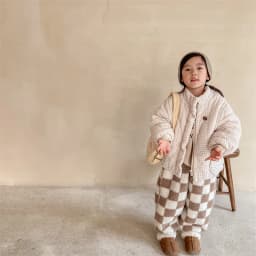 2025 Winter New Children Plaid Cotton Padded Jacket Long Sleeve Girls Warm Coat Plus Velvet Thick Kids Casual Jacket Boy Clothes